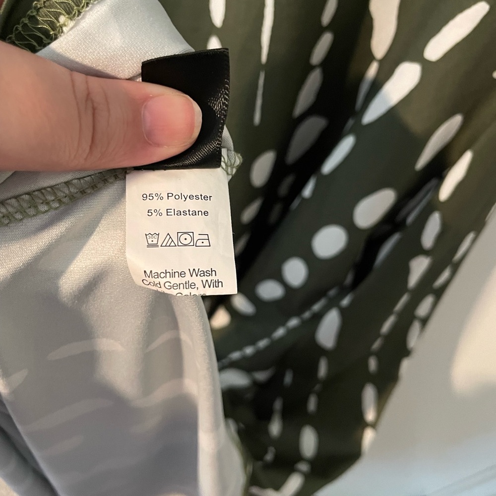 SHEIN NWOT Olive and White Maxi Dress - Picture 7 of 7